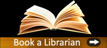 Image of an open book and the text, "Book a Librarian."