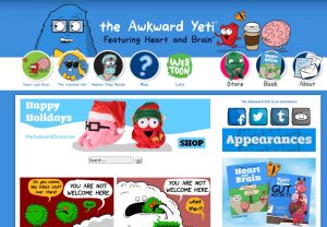 The Awkward Yeti website homepage screenshot