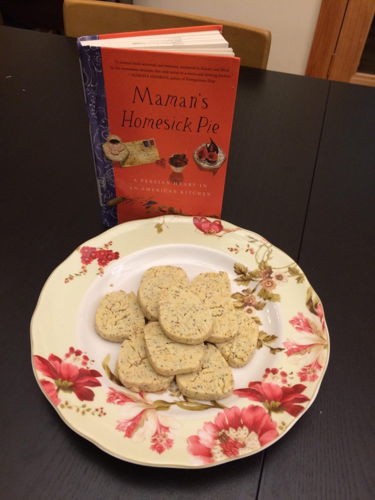 Orange Cardamom Cookies with book.