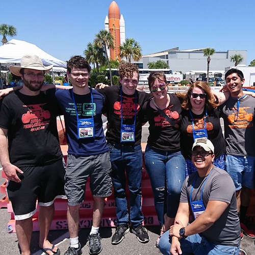 group photo of students at Kennedy Space Center