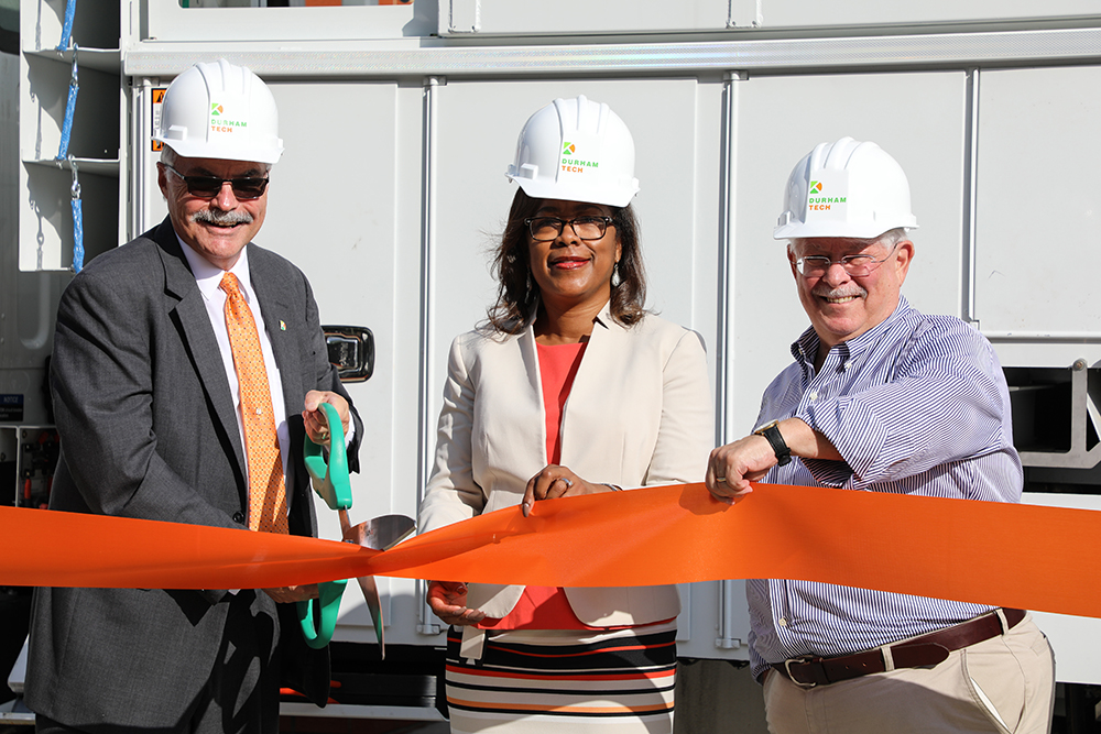 duke energy, durham tech officials cut ribbon 