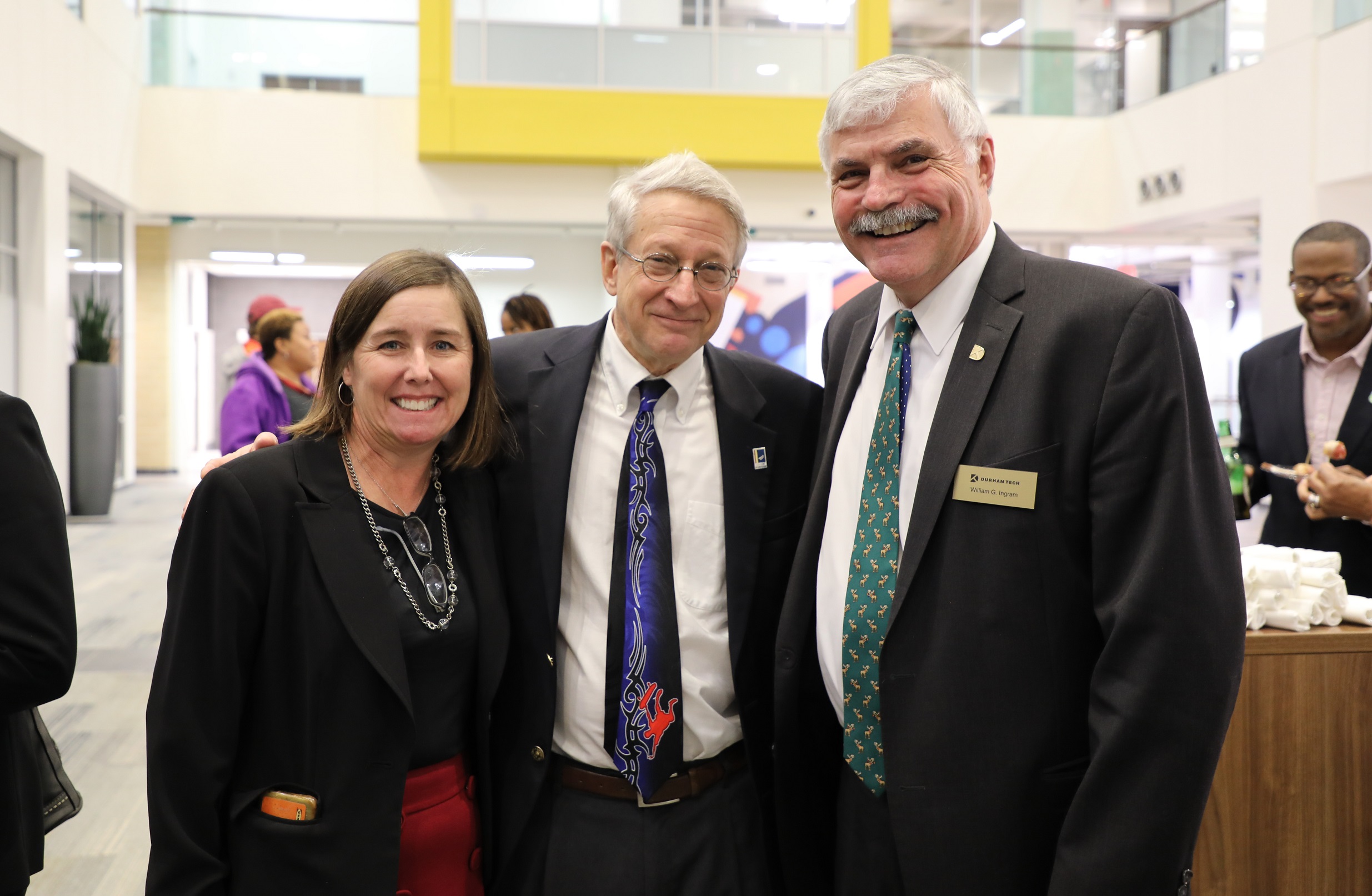 beth payne on left, mayor schewel in middle, dr. ingram on right
