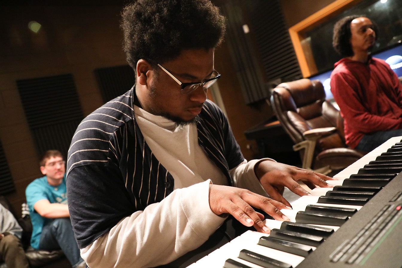 student playing piano