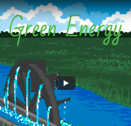 screenshot from student youtube presentation says green energy