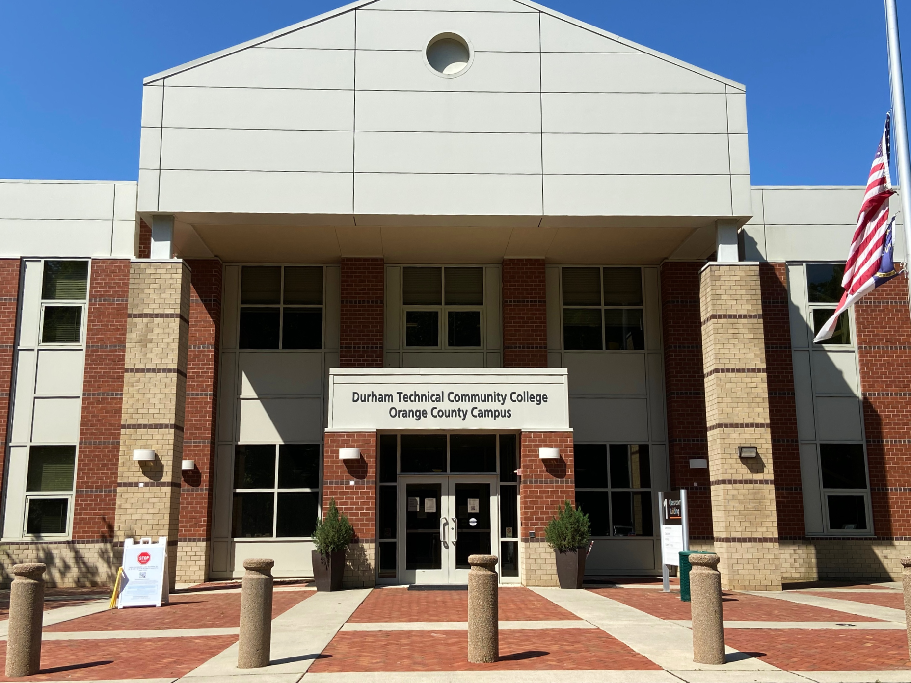 front of orange county campus building