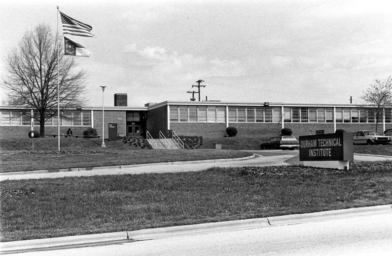 black and white photo of Durham Technical Institute which is now Building 1