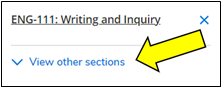A screenshot of the View other sections page. Click on View other sections for each course to see all sections that meet your criteria.  