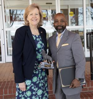 Dr. Susan Bowen and Durham Tech Police Chief Jamaal Walker