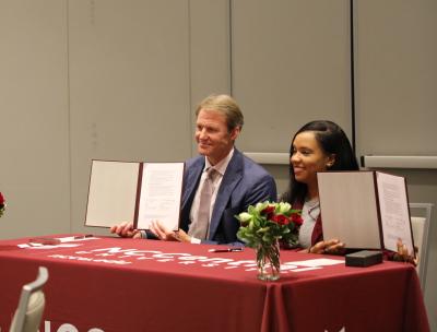 Durham Tech President J.B. Buxton and N.C. Central University Chancellor Karrie Dixon. 