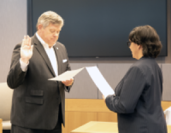 Mike Woodward's swearing in