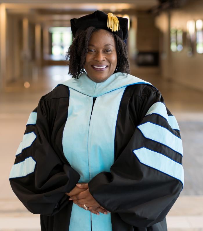 letitia wearing regalia from graduation