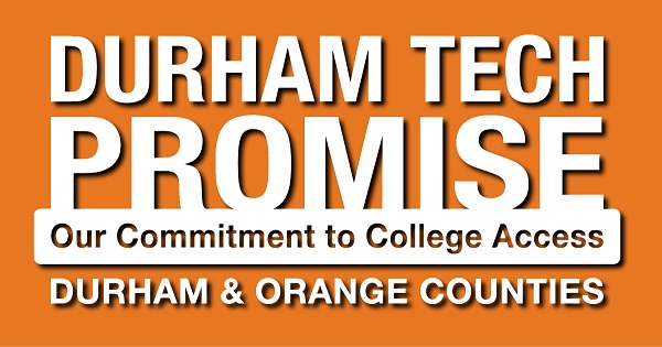 durham tech promise text on orange background