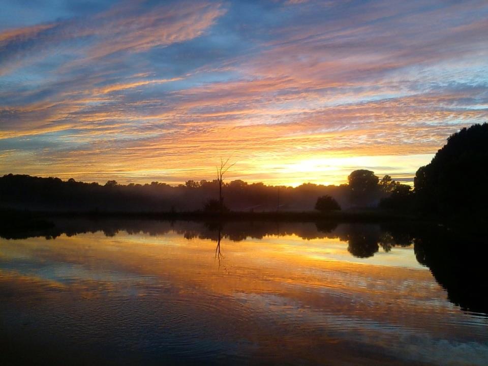 sunset over water