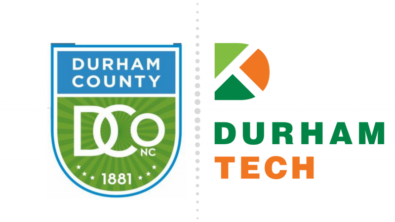 durham county and durham tech logo side by side