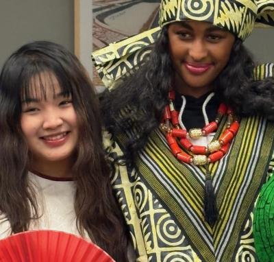 Students at "We are the World" event