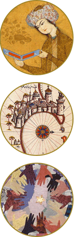 Three Muslim art medallions. 