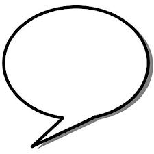 Black and white empty speech bubble.