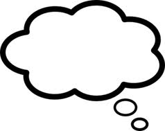 Black and white empty thought bubble.