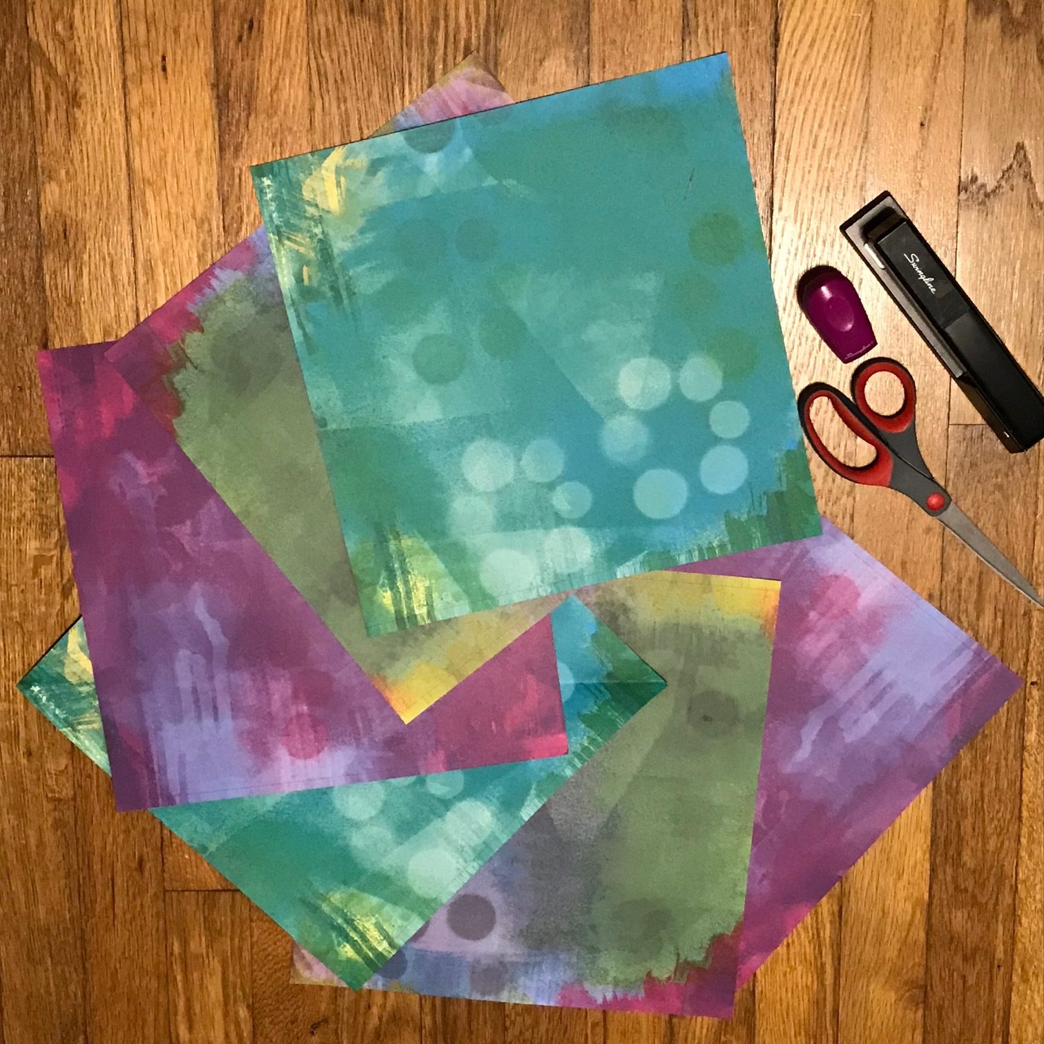 Supplies: paper, staplers, and scissors