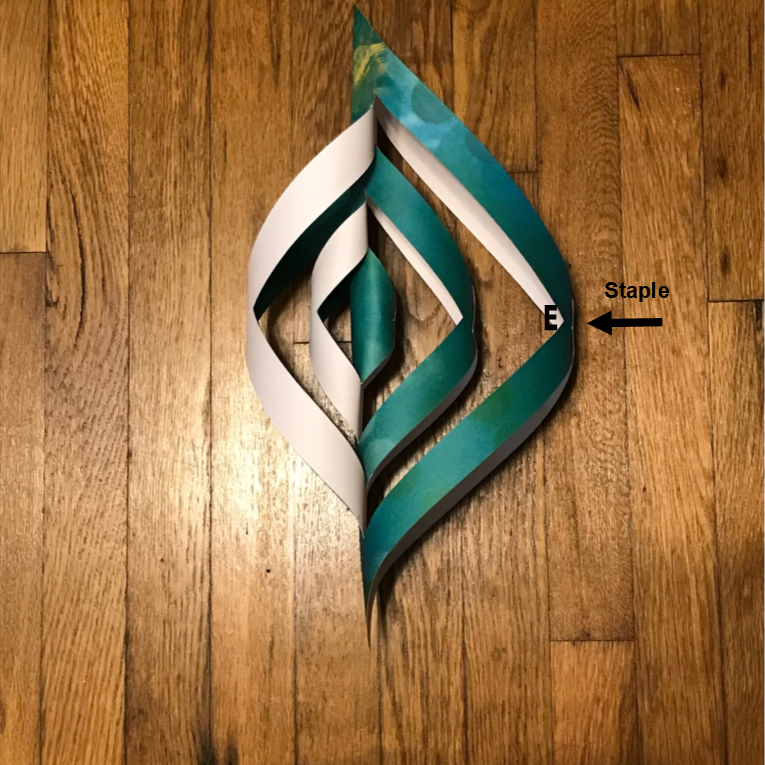 The final two cuts joined to make a lobe of the star wreath