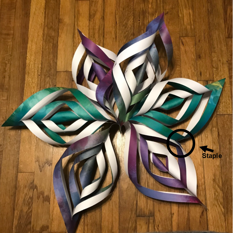 Structure the rest of the wreath by stapling the side points together