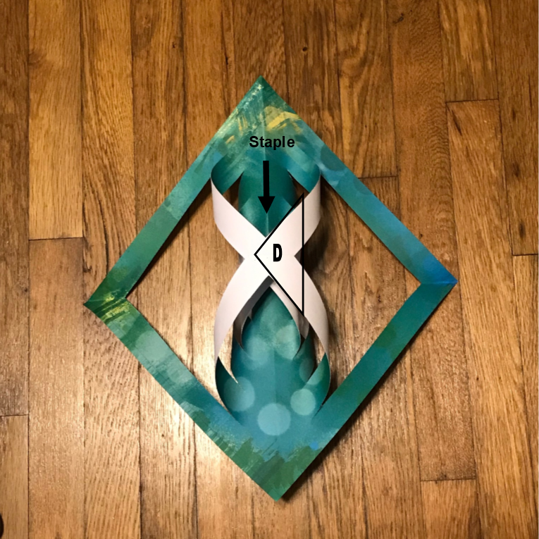 Turning over and joining the next two cuts to make another loop