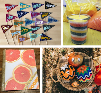 fall 2021 crafternoons: pennants, candles, agendas, and pumpkins