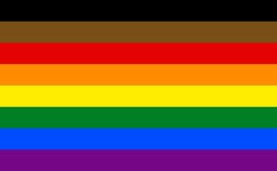 Philadelphia Pride Flag with black and brown stripes