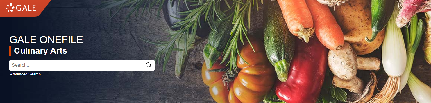 Gale OneFile Culinary Arts database search page