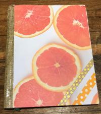 Notebook with citrus and washi tape design
