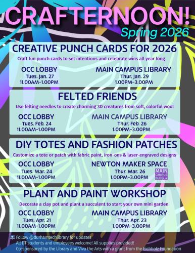 Spring 2026 Crafternoon Events!