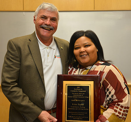 Erica-Taylor poses with President Ingram