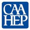 CAAHEP blue and white square logo