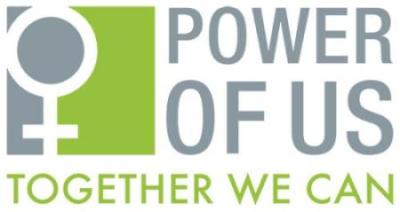 Female sign with the text Power of Us, Together we can