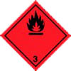 red triangle sign with flame symbol and the number 3