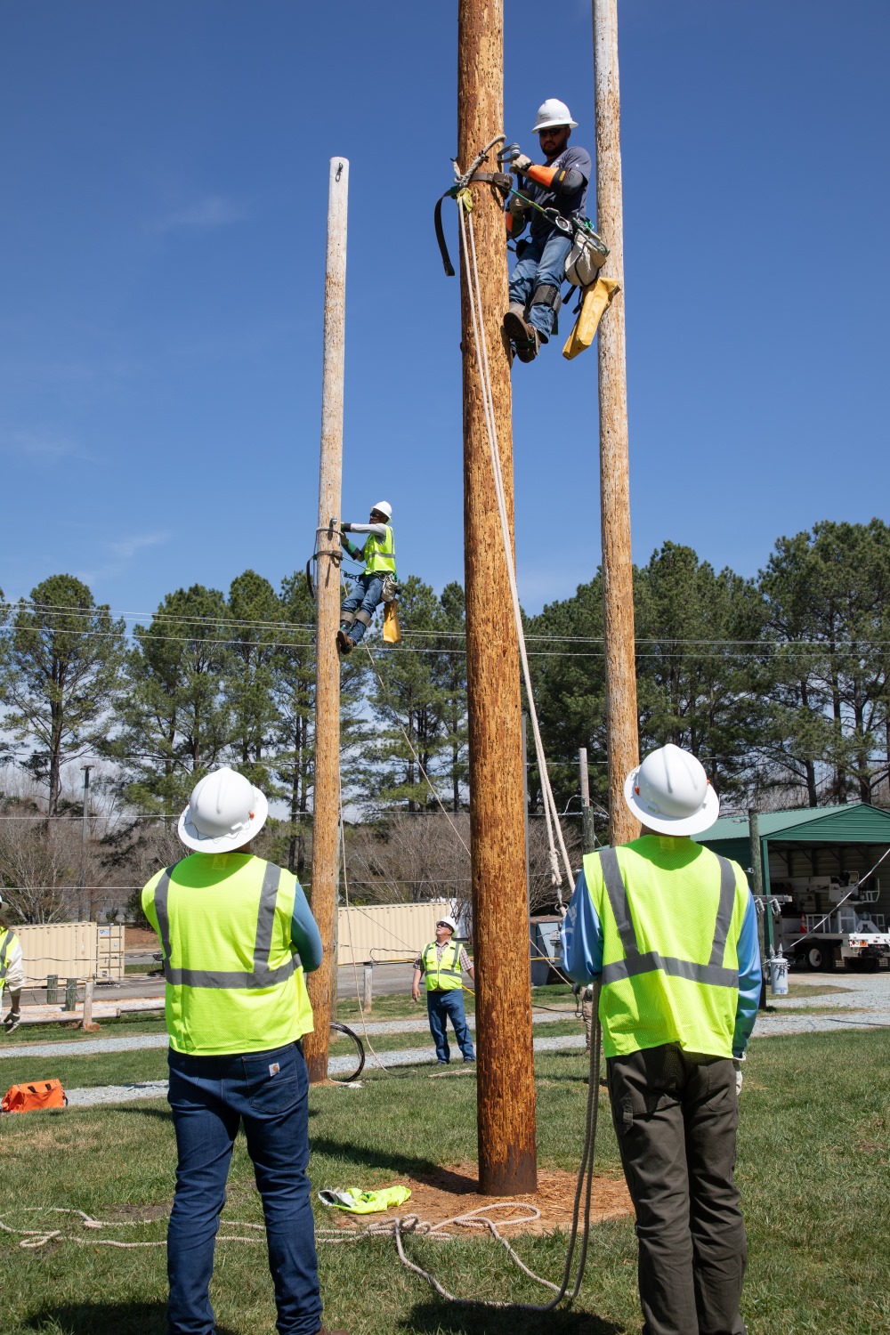 Electric Line technicians on a job site
