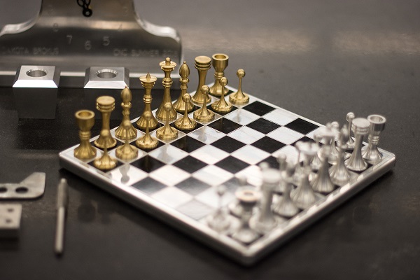 close up of a chess board
