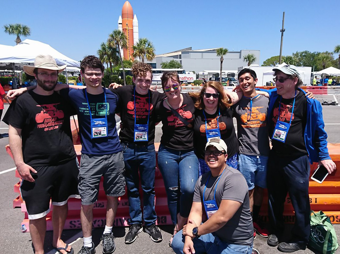 group photo of Durham Tech students at Kennedy Space Center