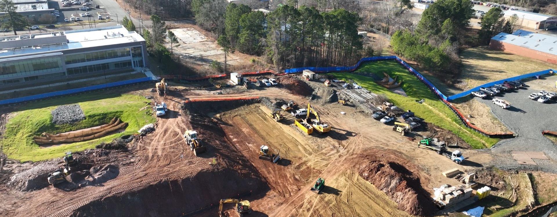 Construction site for Life Sciences and Health Sciences buildings