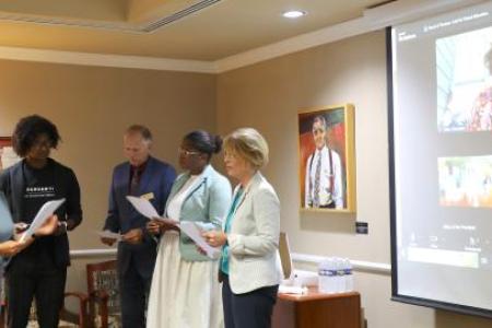 Board of Trustees members who were sworn in at the August meeting.