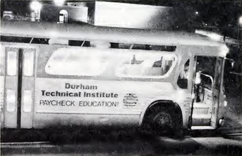 1974 Bus ad Durham Technical Institute Paycheck Education