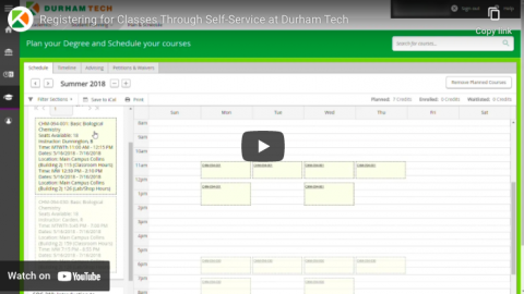 Registering for Classes Through Self-Service at Durham Tech ...