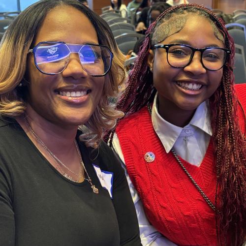 Autumn Reynolds and her mother at DECHS Signing Day