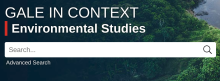 Gale in Context, Environmental Studies search bar.