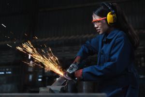 woman welding